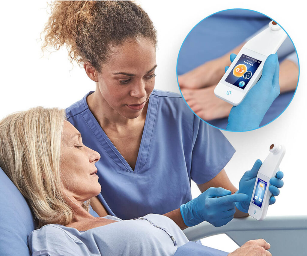 nurse pointing at provizio screen